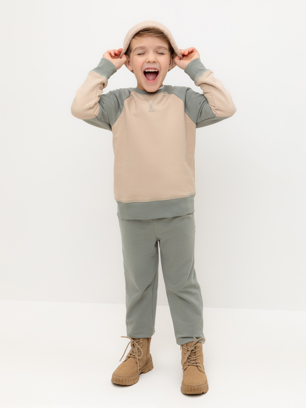 Джемпер для мальчика, артикул: КР 302161, цвет: бежевый, фото 3