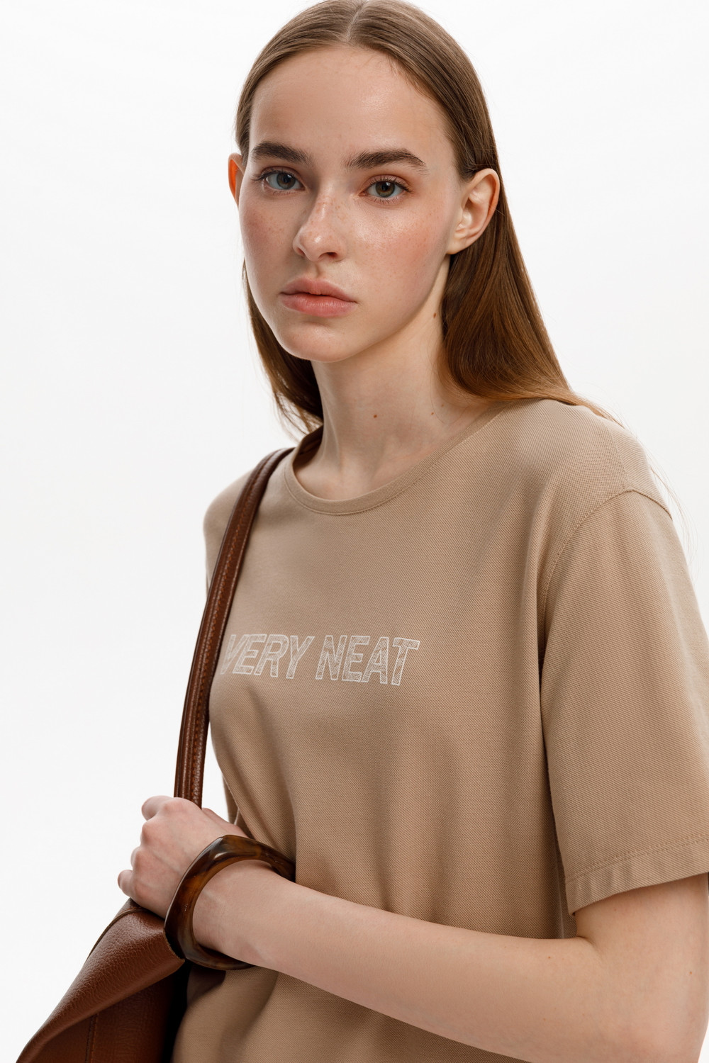 Платья женские для мам, артикул: ЕВТ 5075, цвет: бежевый, фото 4