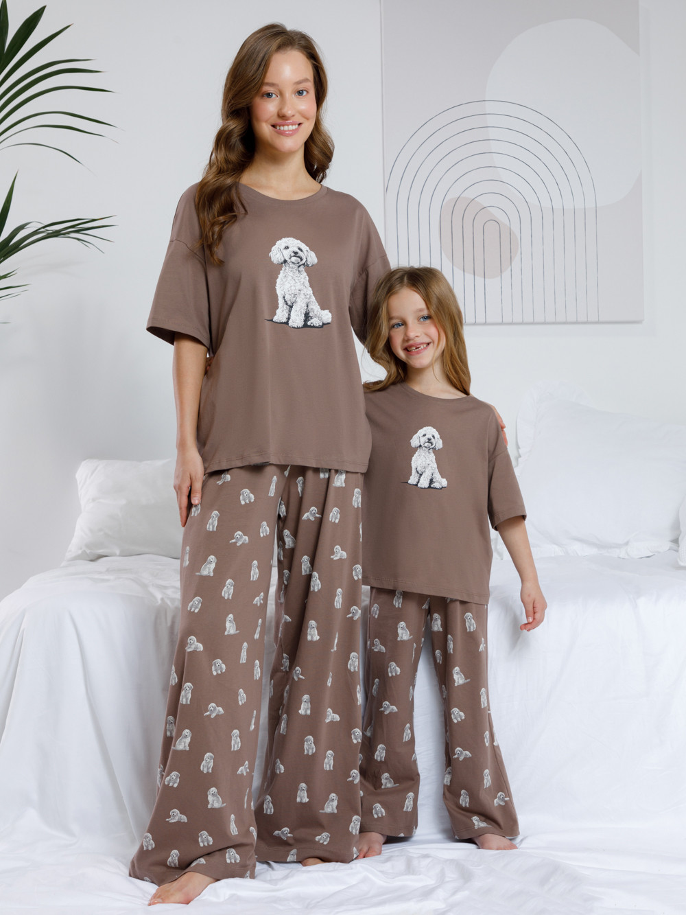 Пижама для девочки, артикул: МП 1657, цвет: коричневый, фото 4
