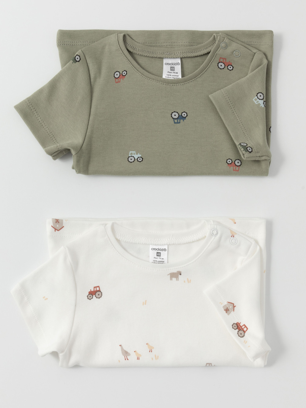 Футболка для новорожденных, артикул: К 301156-2уп, цвет: хаки, фото 4