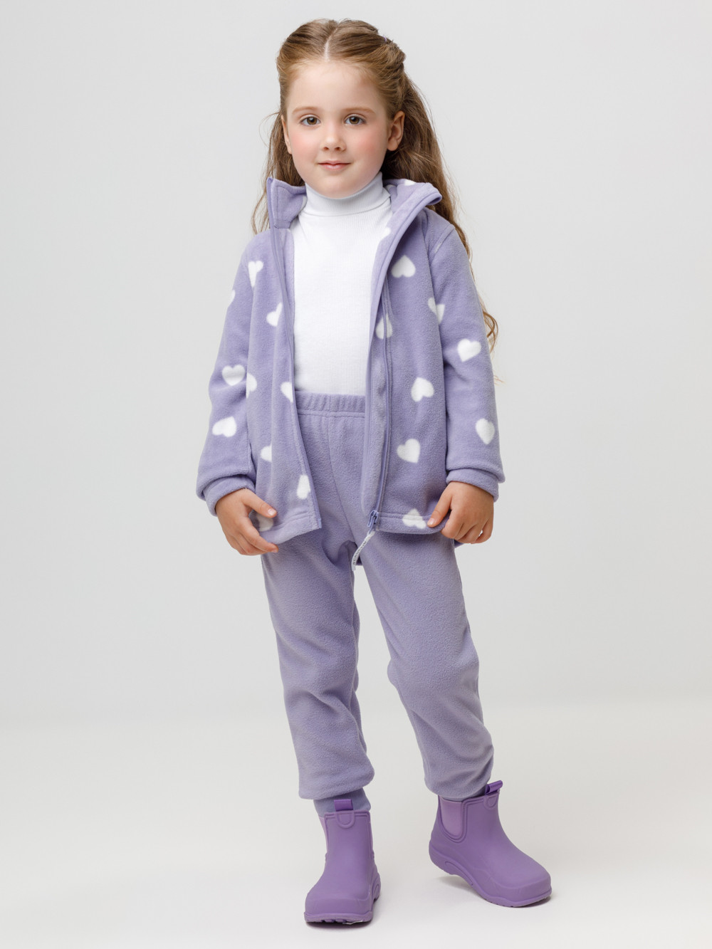 Брюки для девочки, артикул: ФЛ 40006-1/6 ГР, цвет: фиолетовый, фото 4