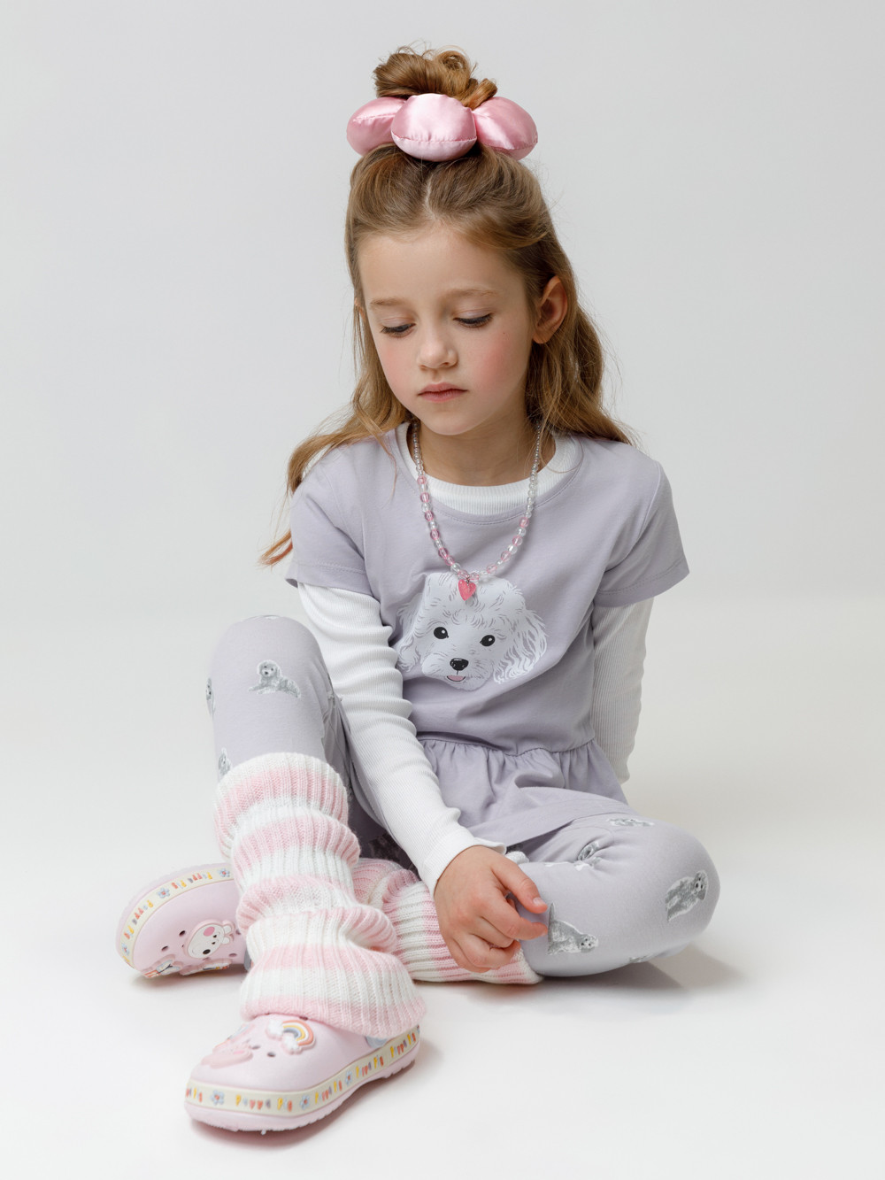 Лосины для девочки, артикул: КР 4074, цвет: фиолетовый, фото 4