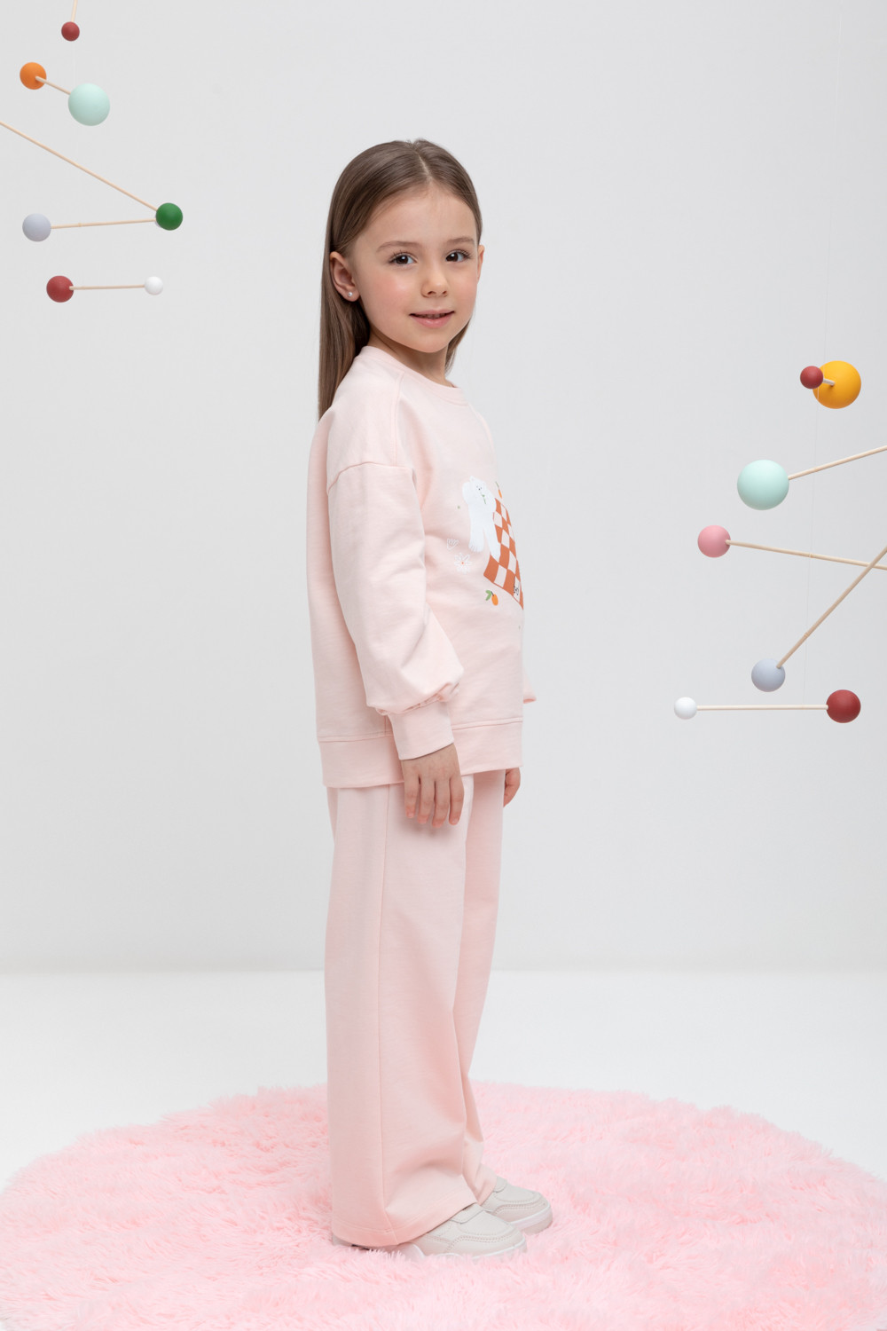 Брюки для девочки, артикул: КР 400689, цвет: светло-розовый, фото 4