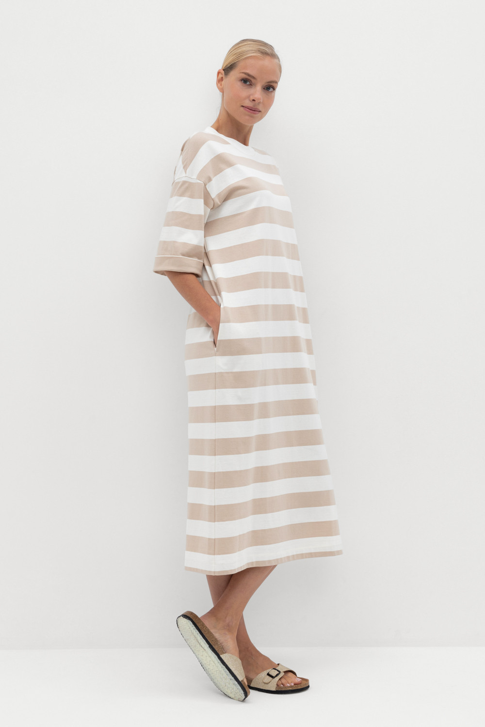 Платья женские для мам, артикул: ЕВТ 5040, цвет: бежевый, фото 4