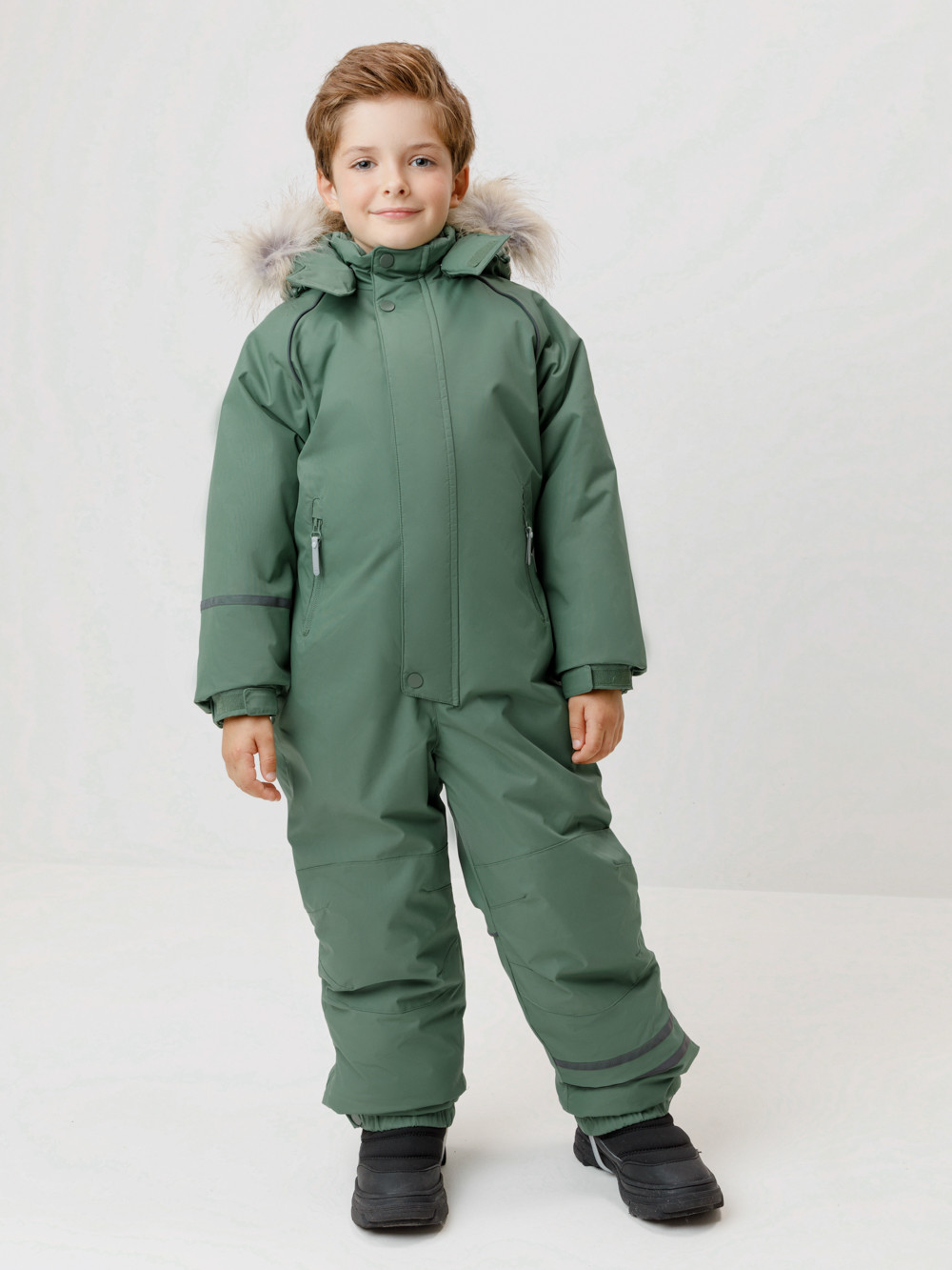 Комбинезоны утепленные для мальчика, артикул: ВК 60102/8 ГР (122-158), цвет: зеленый, фото 3