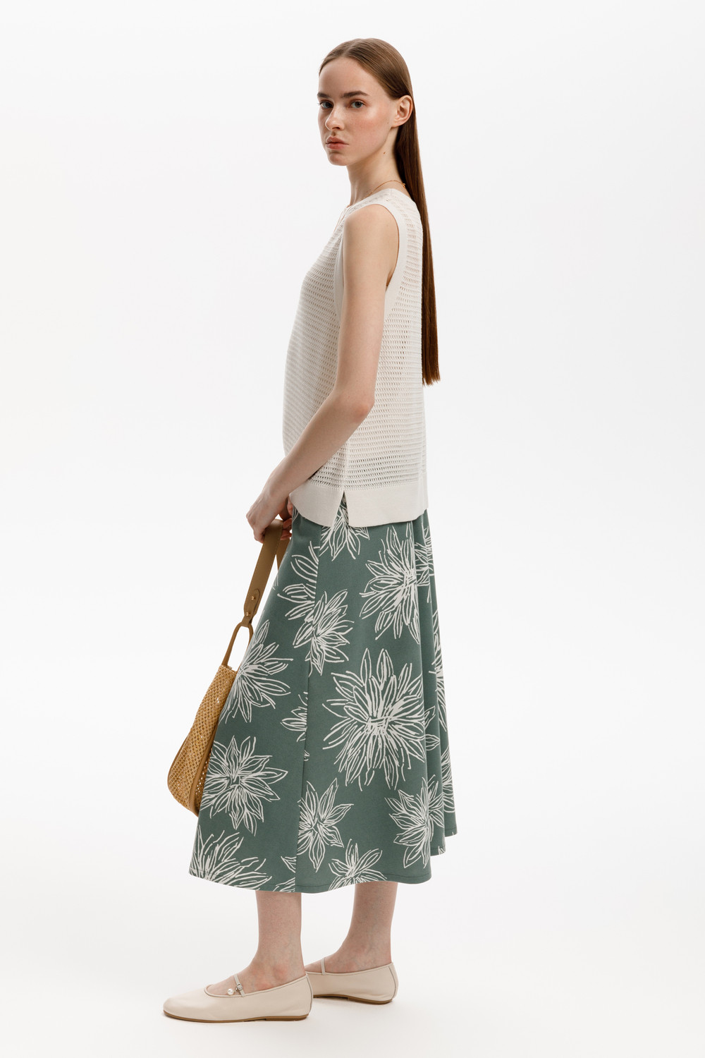 Юбки женские для мам, артикул: ЕВТ 7029, цвет: зеленый, фото 4