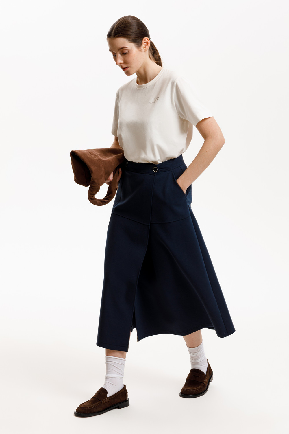 Юбки женские для мам, артикул: ЕВТ 7027, цвет: синий, фото 4