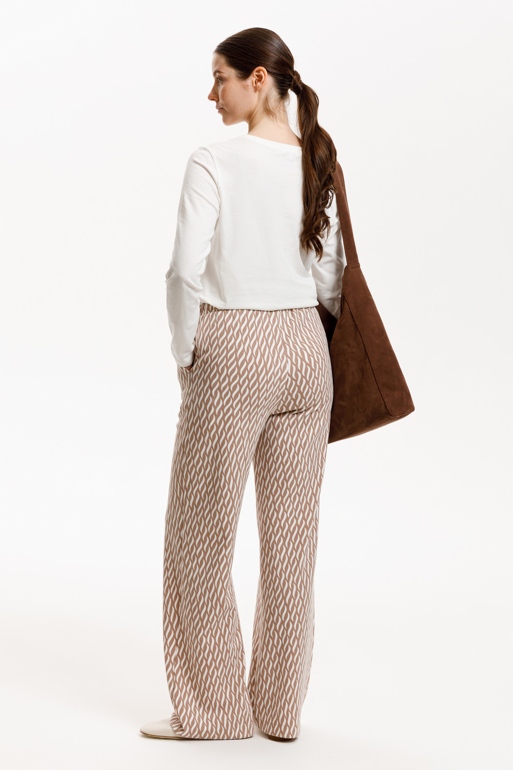 Брюки женские для мам, артикул: ЕВТ 4151, цвет: бежевый, фото 4