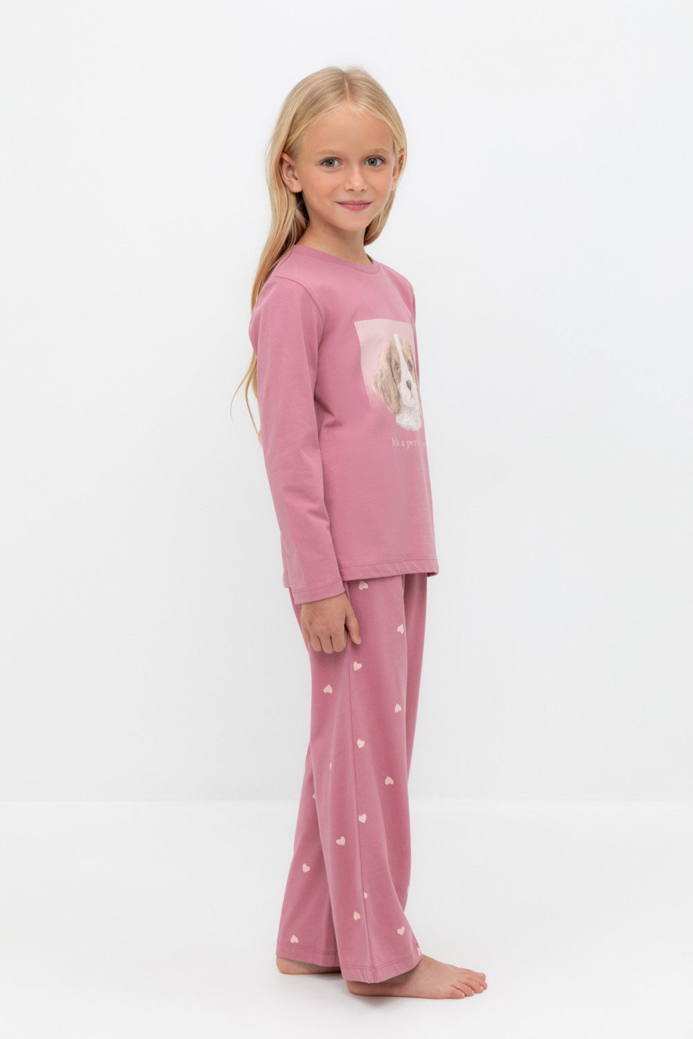 Пижама для девочки, артикул: К 1623, цвет: розовый, фото 4