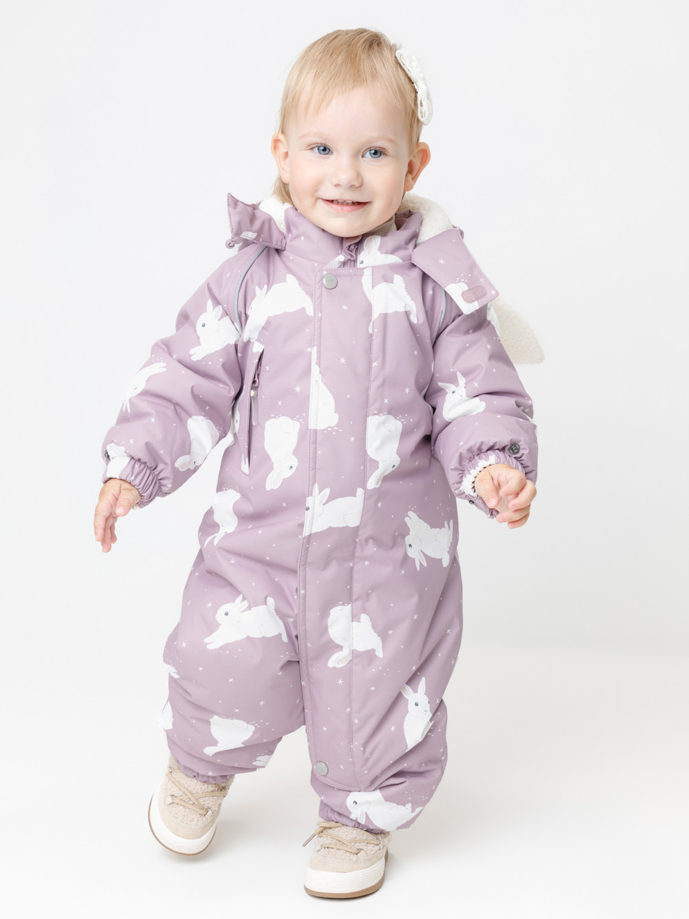 Комбинезоны утепленные для девочки, артикул: ВК 60131/н/1 УЗГ, цвет: розовый, фото 4