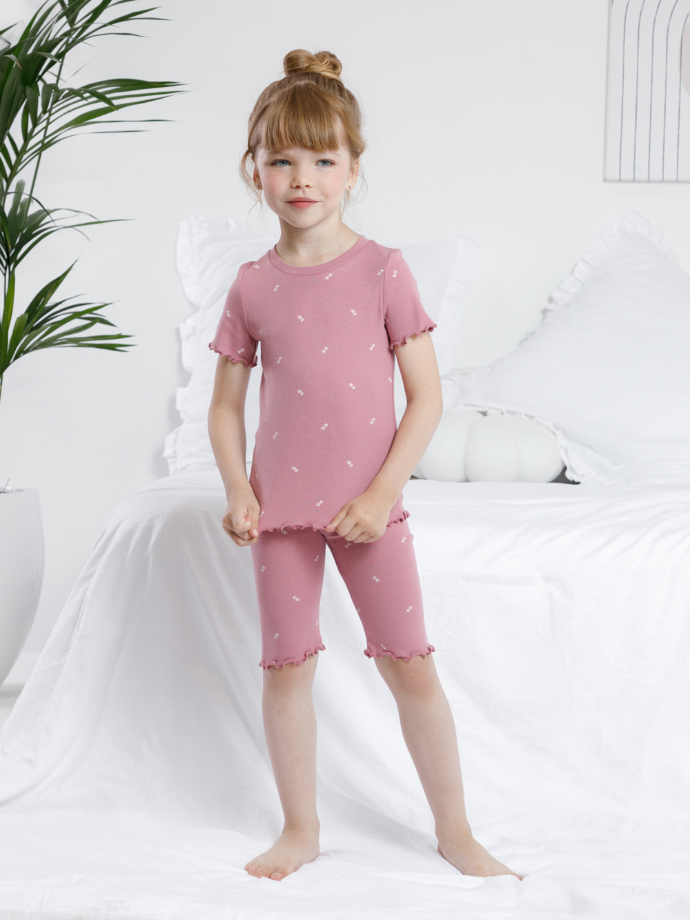 Пижама для девочки, артикул: К 1632, цвет: розовый, фото 4