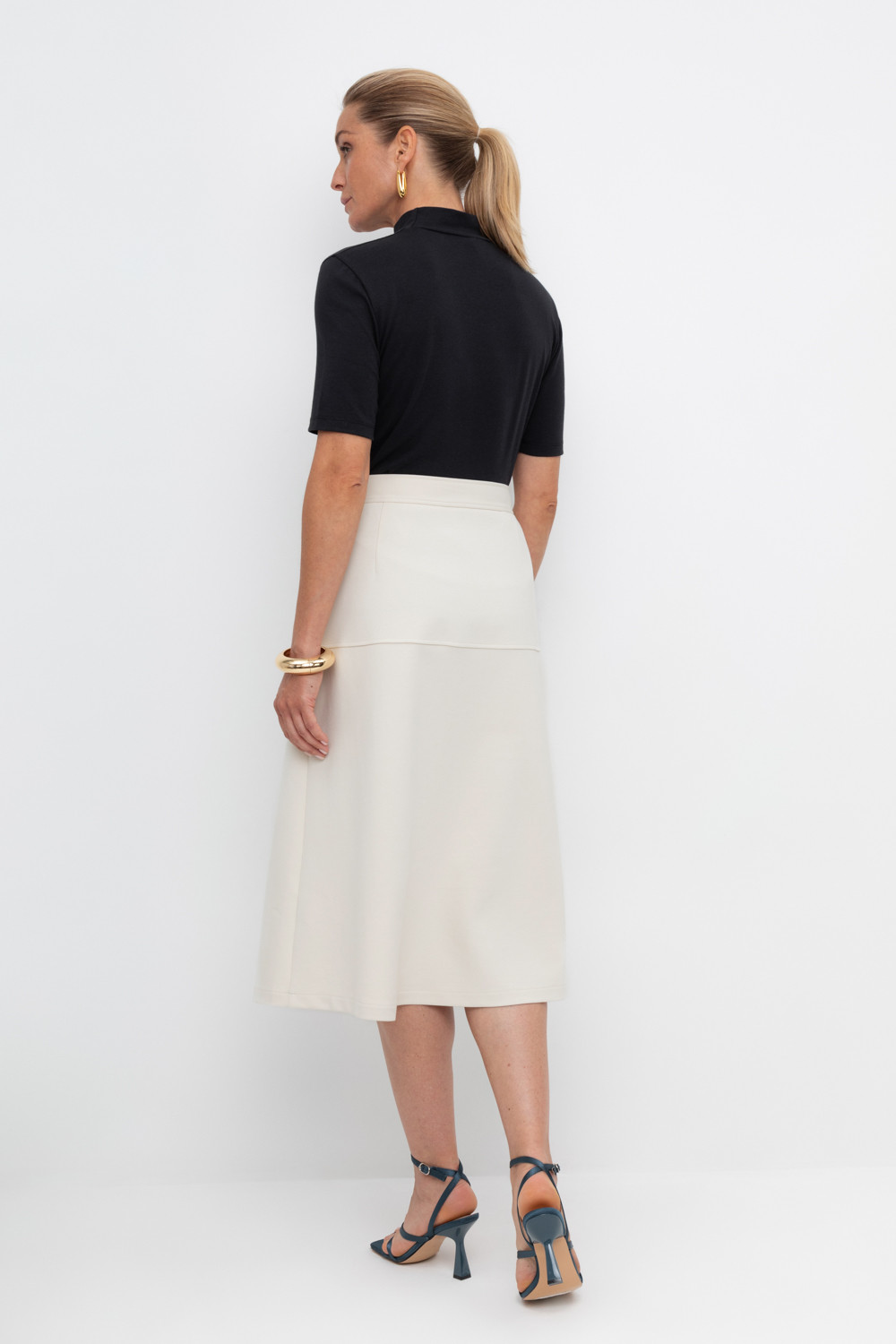 Юбки женские для мам, артикул: ЕВТ 7027, цвет: светло-бежевый, фото 4