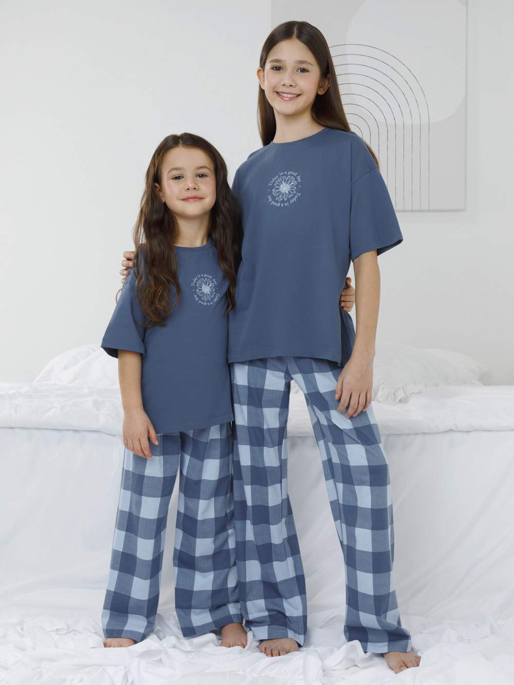 Пижама для девочки, артикул: МП 1657, цвет: синий, фото 4