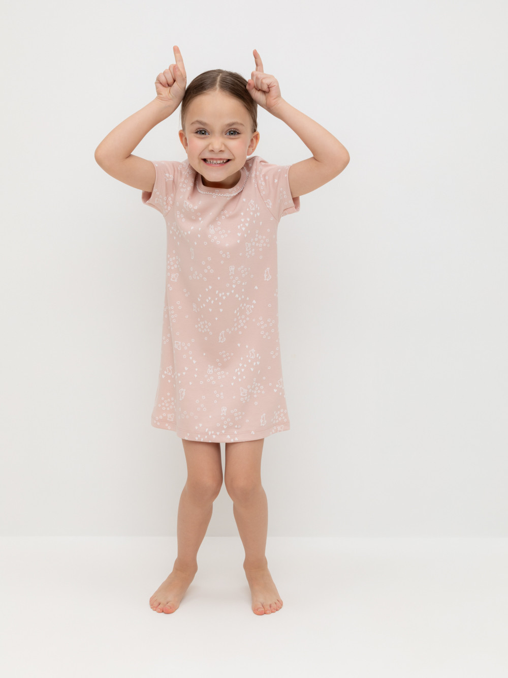 Ночная сорочка для девочки, артикул: К 1156, цвет: розовый, фото 3