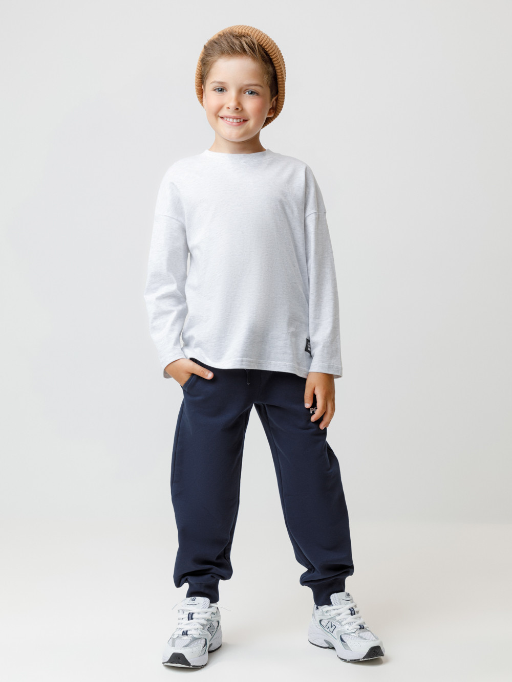 Лонгсливы для мальчика, артикул: МП 302894, цвет: серый, фото 4
