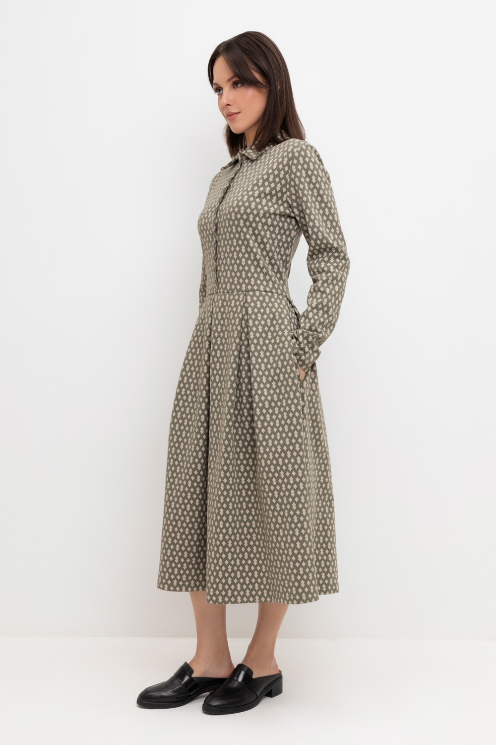 Платья женские для мам, артикул: ЕВТ 5055, цвет: зеленый, фото 4