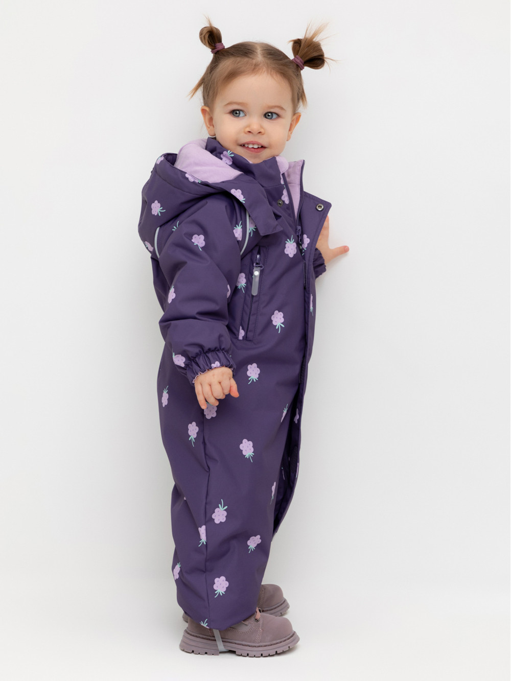 Комбинезоны утепленные для девочки, артикул: ВК 60085/н/53 Ал, цвет: фиолетовый, фото 4