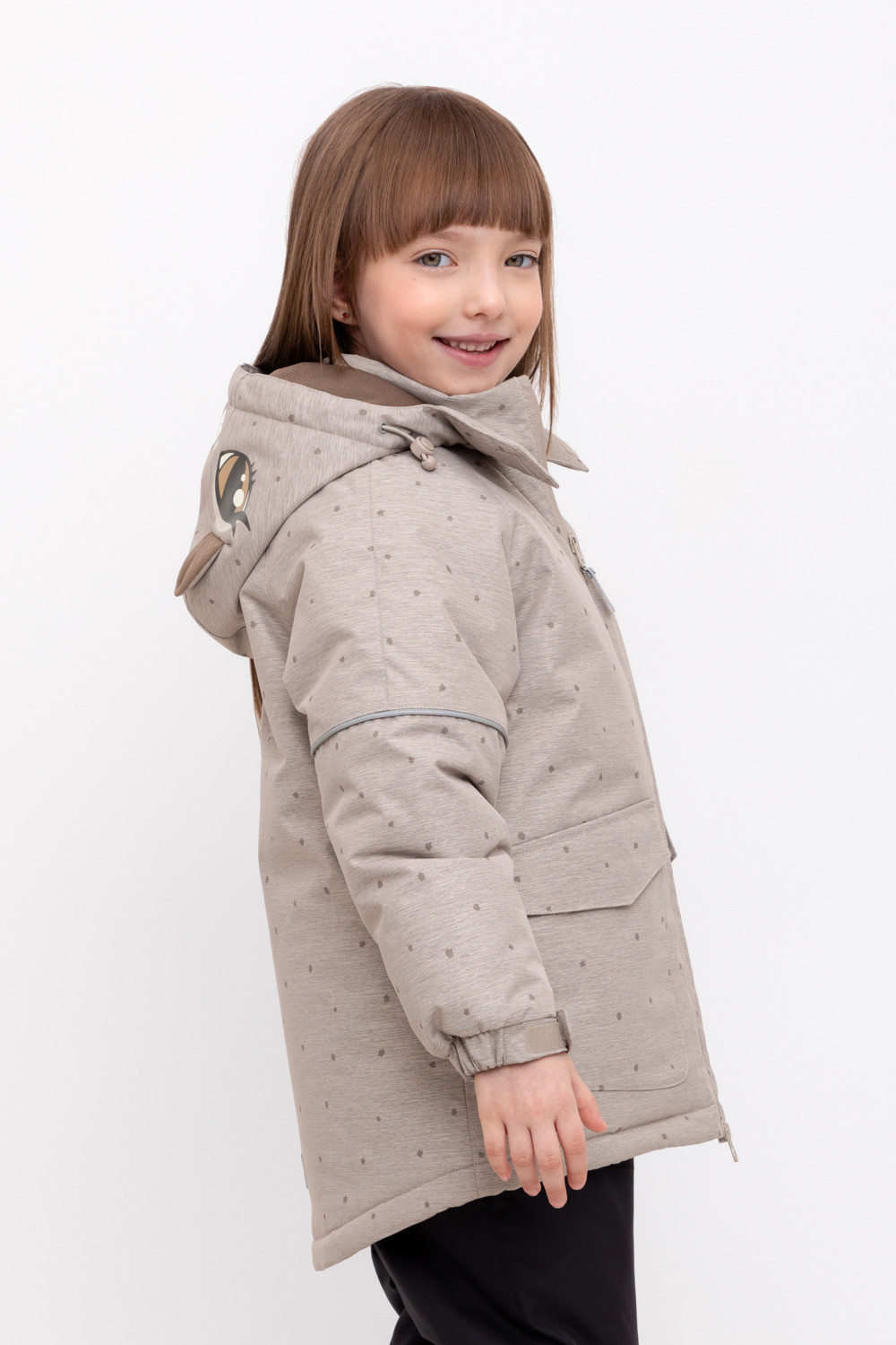 Куртка для девочки, артикул: ВК 38114/н/1 ГР, цвет: светло-бежевый, фото 4