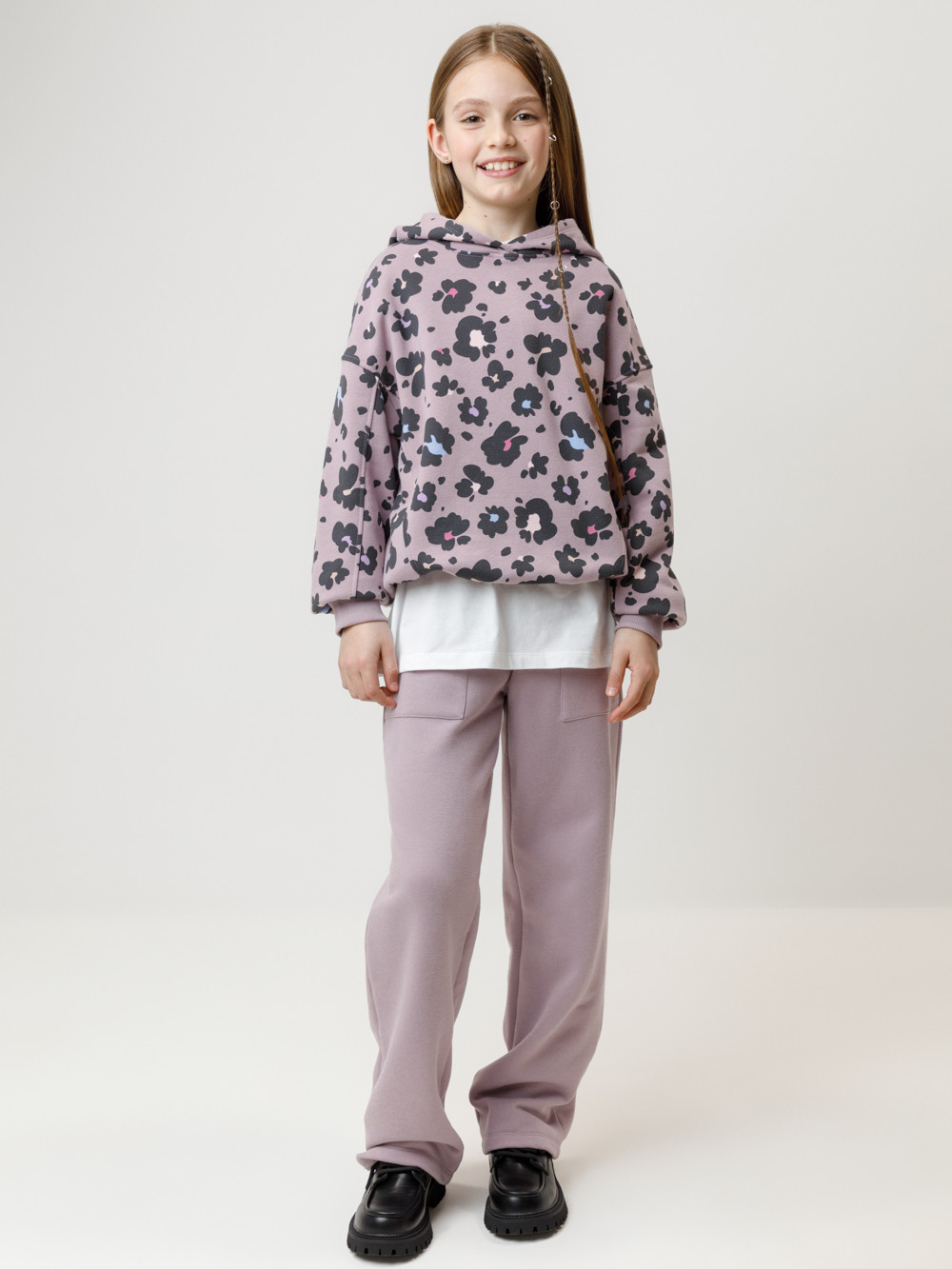Брюки для девочки, артикул: КР 400844, цвет: фиолетовый, фото 4