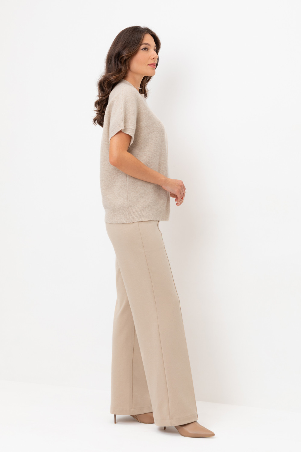 Брюки женские для мам, артикул: ЕВТ 4123, цвет: бежевый, фото 4