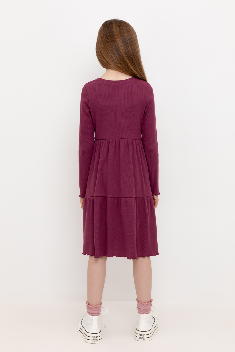Платье для девочки, артикул: КР 5820, цвет: бордовый, фото 4