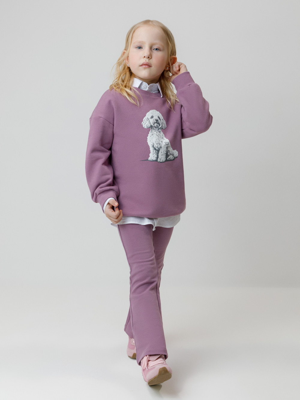 Брюки для девочки, артикул: КР 400871, цвет: фиолетовый, фото 4