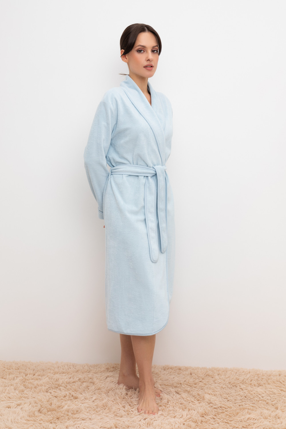 Халаты женские для мам, артикул: Е 50011, цвет: голубой, фото 4