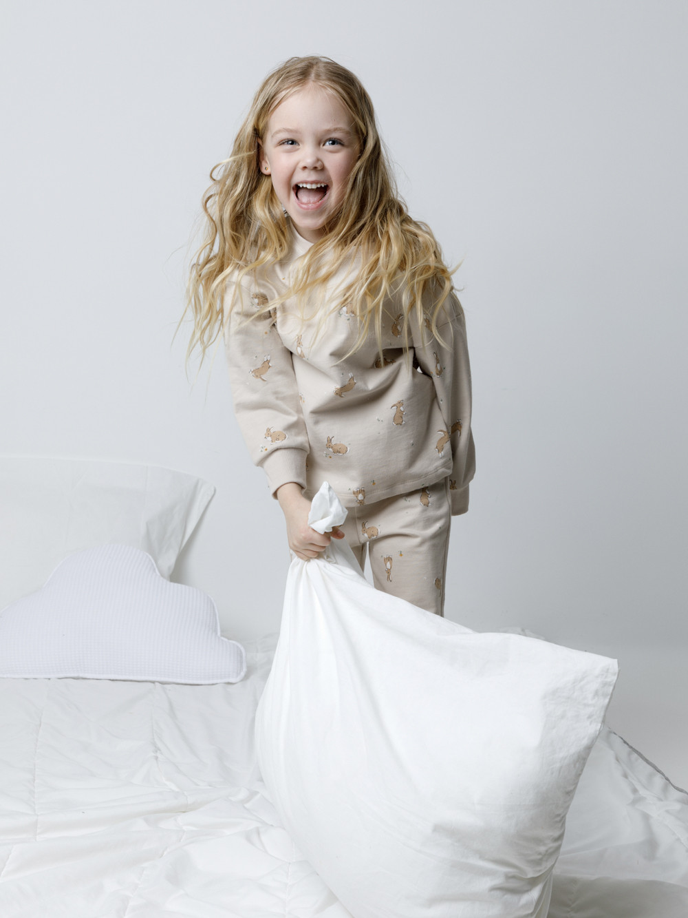 Пижама для девочки, артикул: КП 1611, цвет: бежевый, фото 4