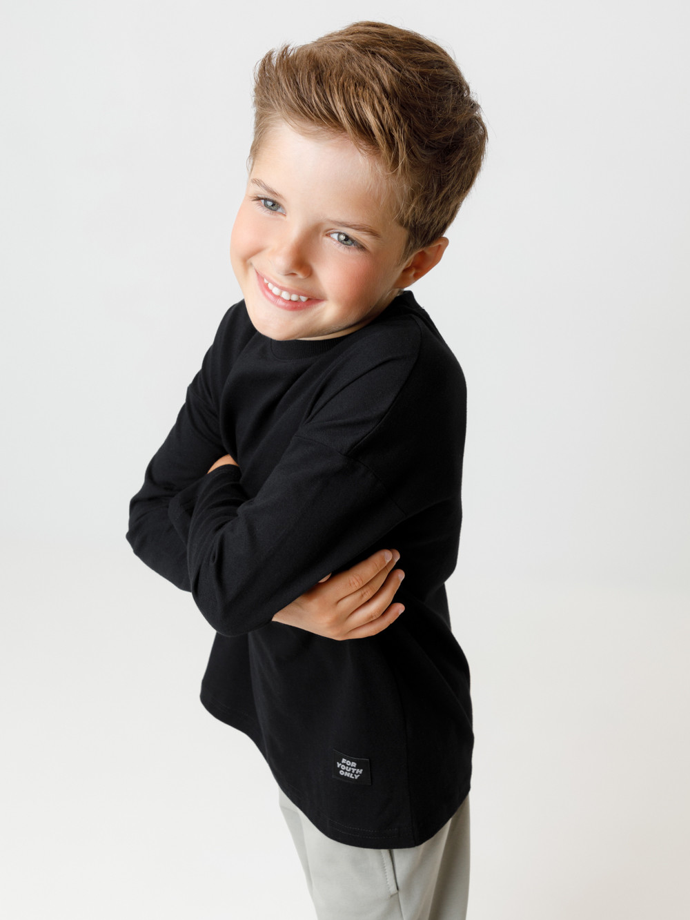 Лонгсливы для мальчика, артикул: МП 302894, цвет: черный3, фото 4