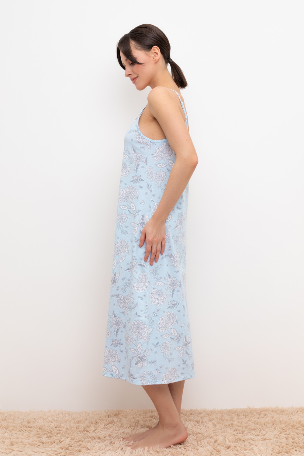 Сорочки ночные женские для мам, артикул: Е 10002, цвет: голубой, фото 4