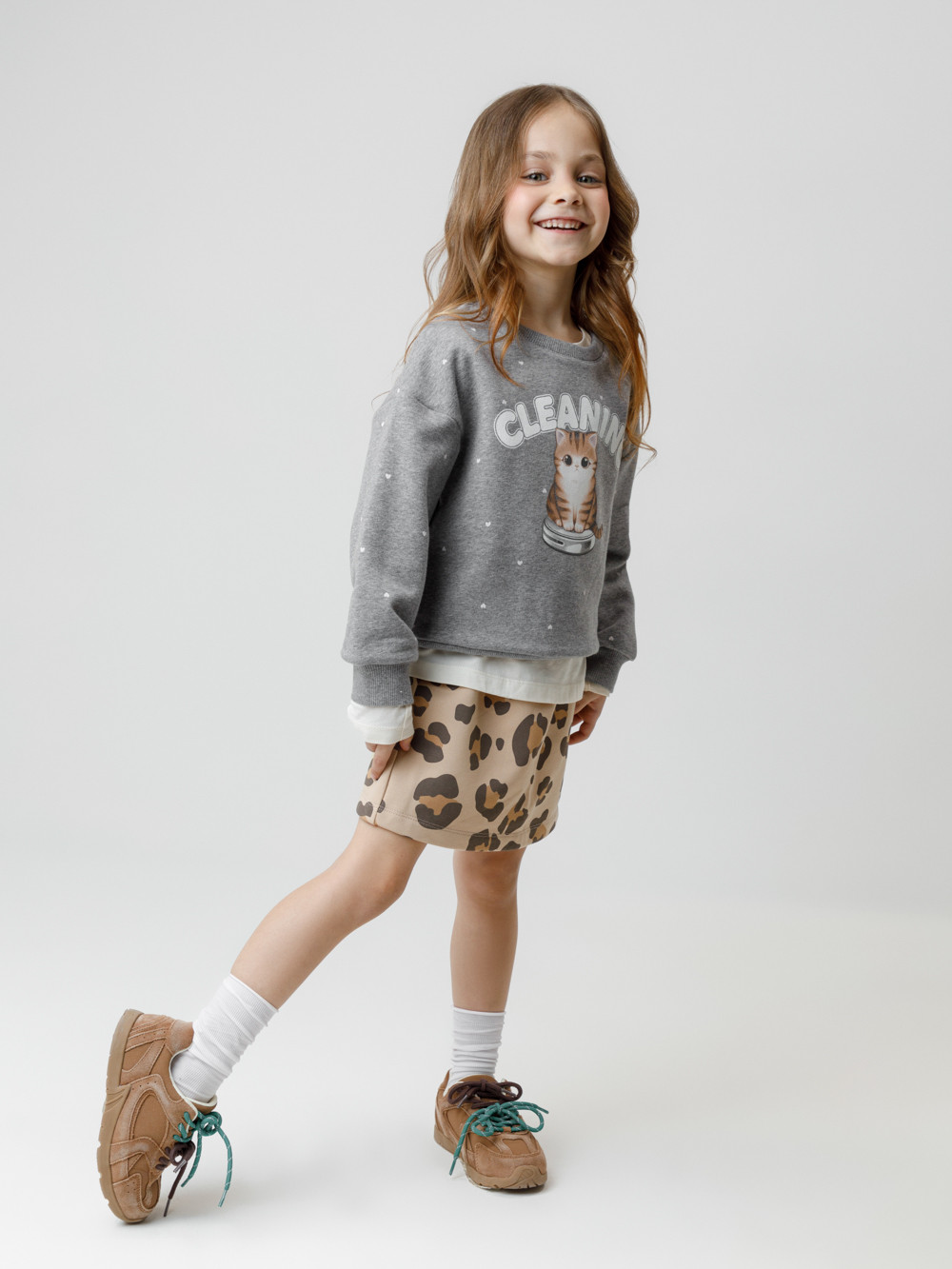 Свитшоты для девочки, артикул: КР 302834, цвет: серый, фото 4