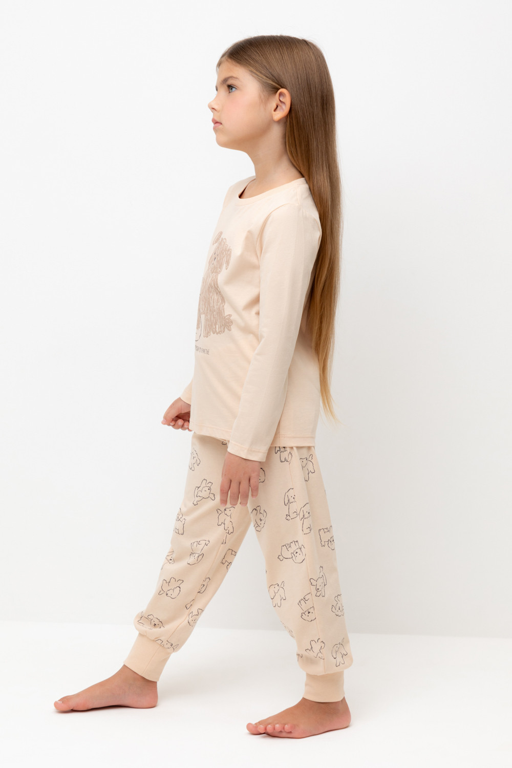 Пижама для девочки, артикул: К 1606, цвет: бежевый, фото 4