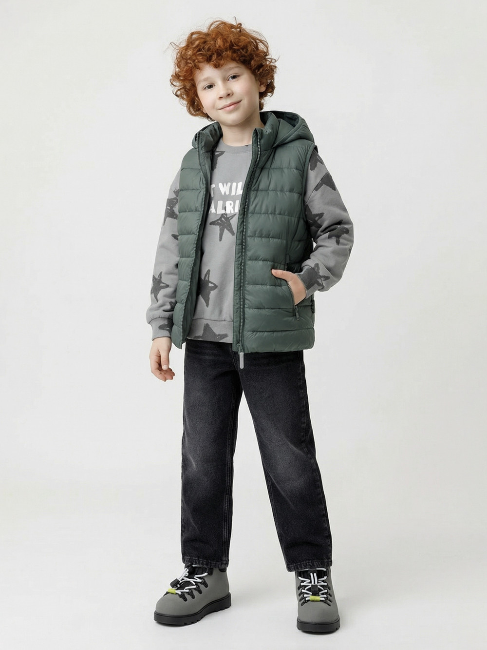 Жилеты для мальчика, артикул: ВК 35021/3 ГР, цвет: зеленый, фото 4