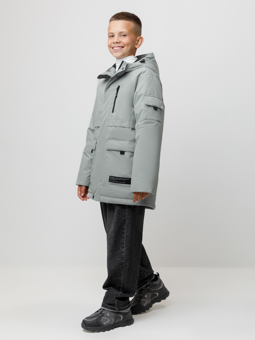 Куртки для мальчика, артикул: ВК 36105/1 ГР (128-158), цвет: серый, фото 4