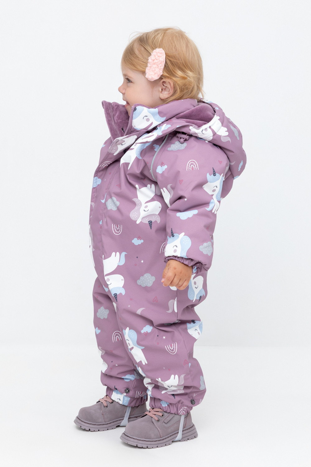 Комбинезоны утепленные для девочки, артикул: ВК 60113/н/6 УЗГ, цвет: фиолетовый, фото 4