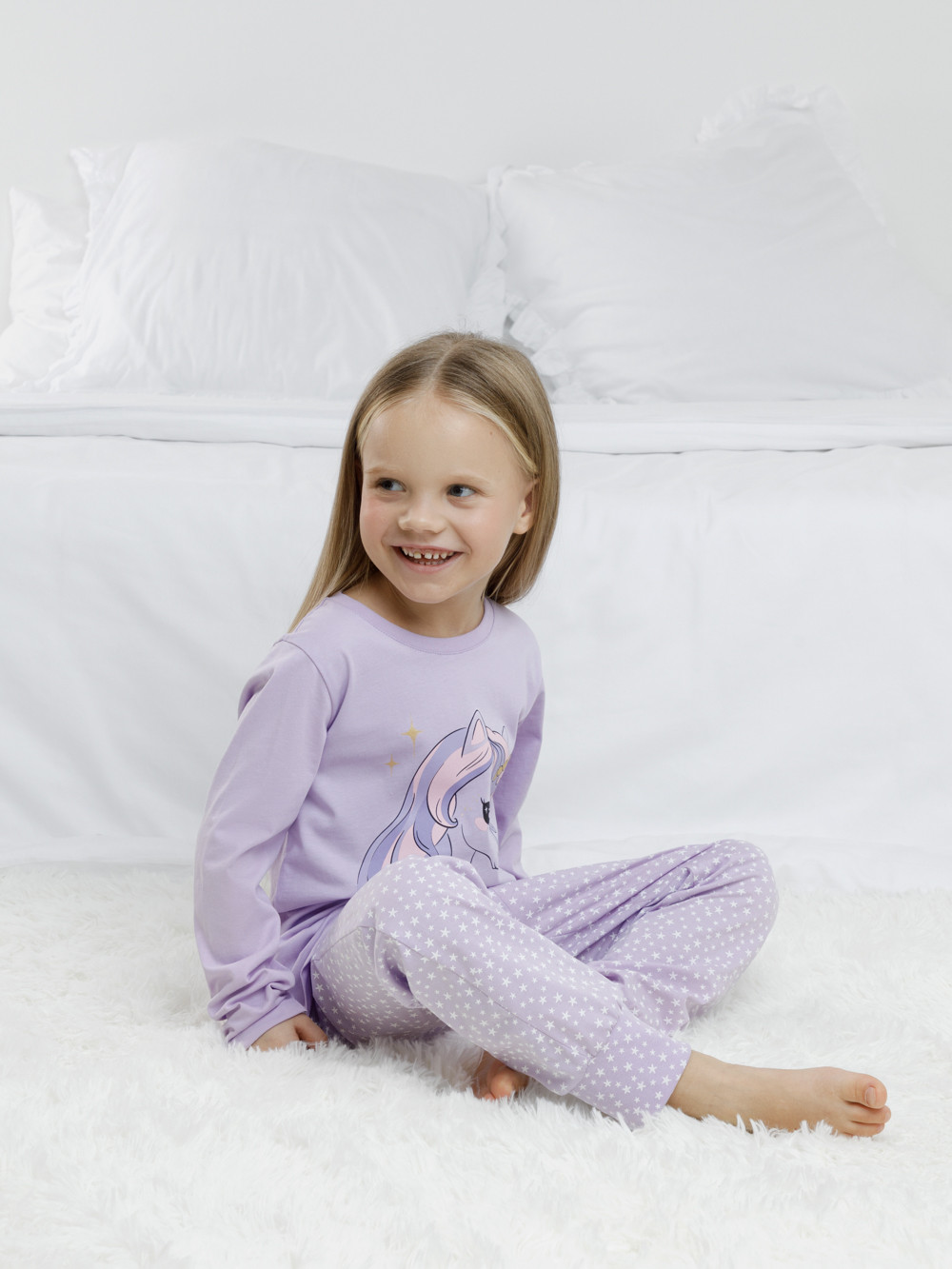 Пижама для девочки, артикул: К 1606, цвет: фиолетовый, фото 4