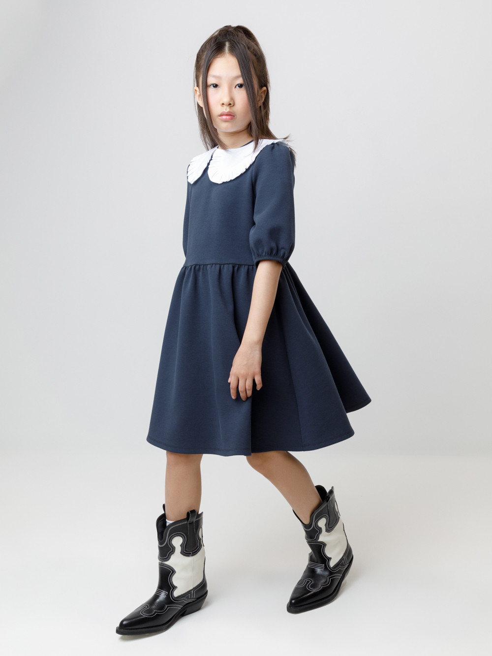 Платье для девочки, артикул: К 5935, цвет: синий, фото 4