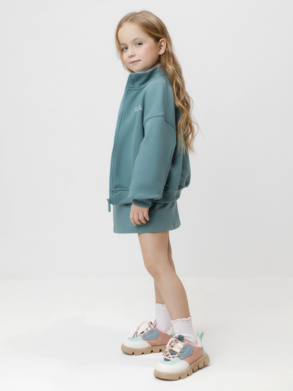 Жакет для девочки, артикул: КР 302817, цвет: бирюзовый, фото 4