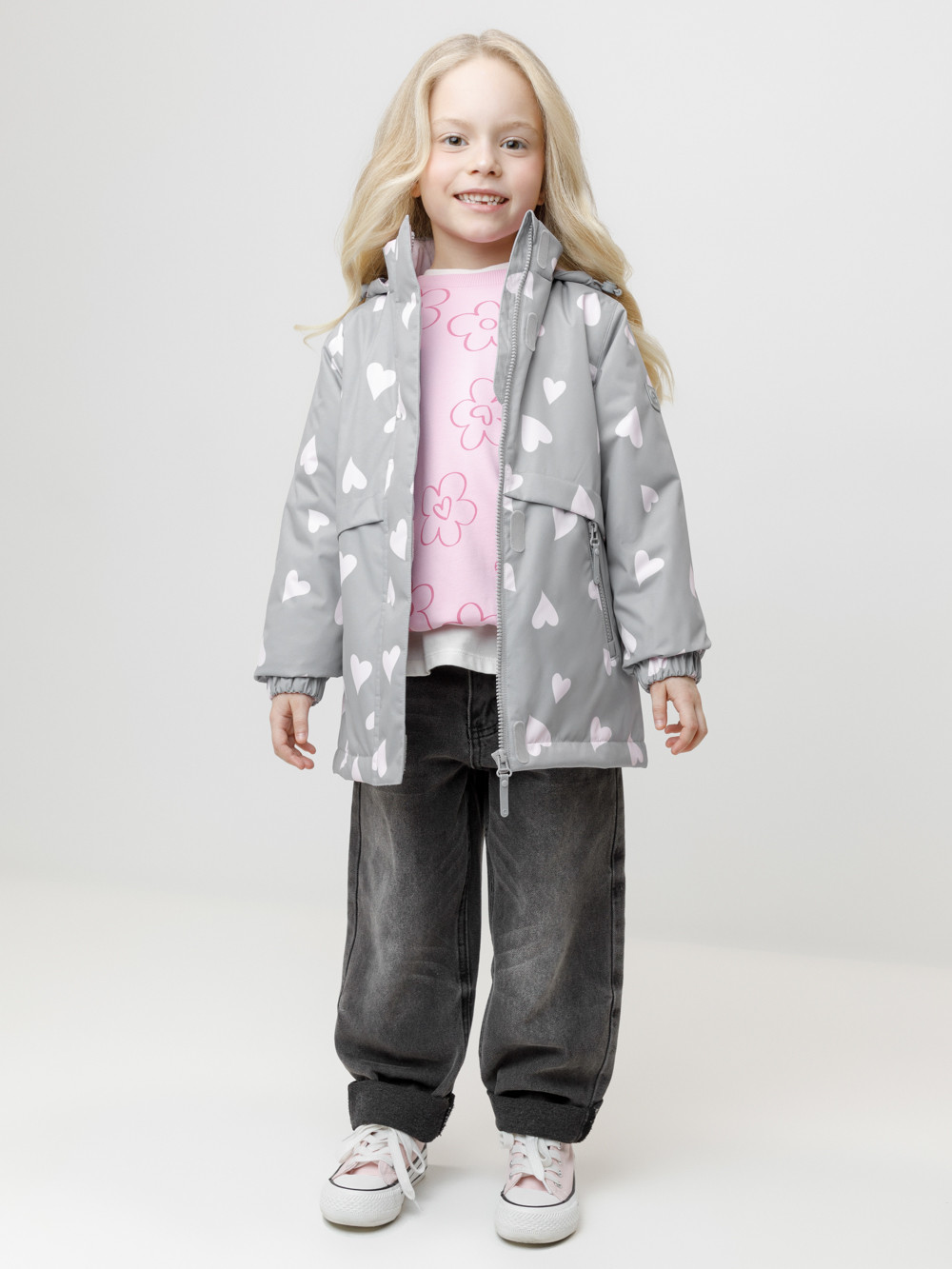 Куртка для девочки, артикул: ВК 32190/н/3 УЗГ, цвет: серый, фото 4