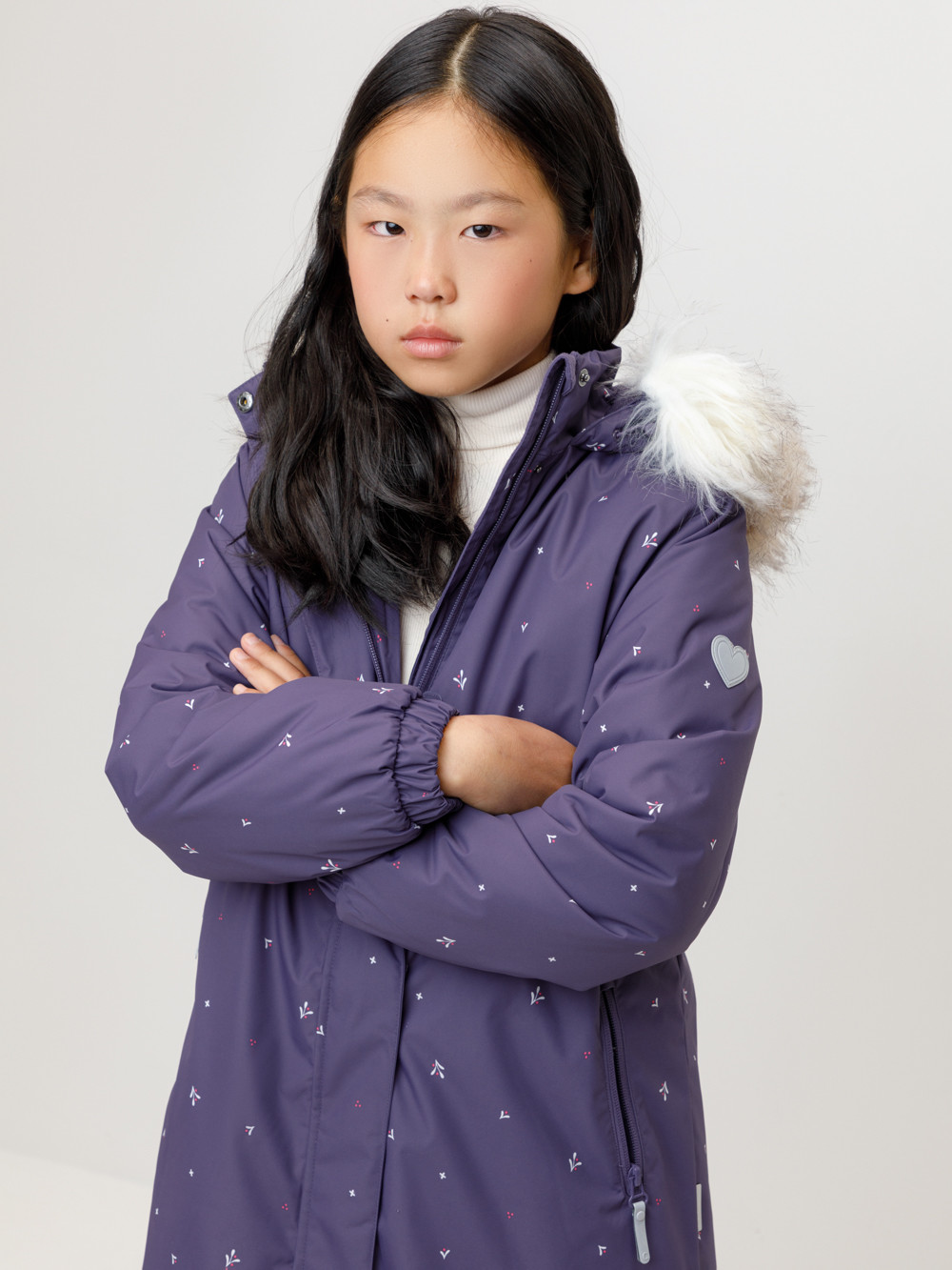 Пальто для девочки, артикул: ВК 38105/н/4 ГР, цвет: фиолетовый, фото 3
