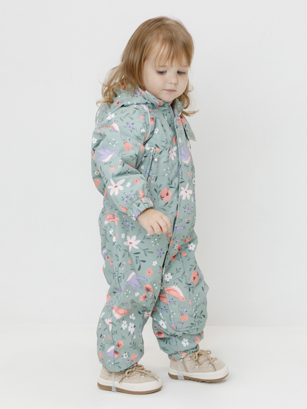 Комбинезоны утепленные для девочки, артикул: ВК 60085/н/1 Ал, цвет: зеленый, фото 3