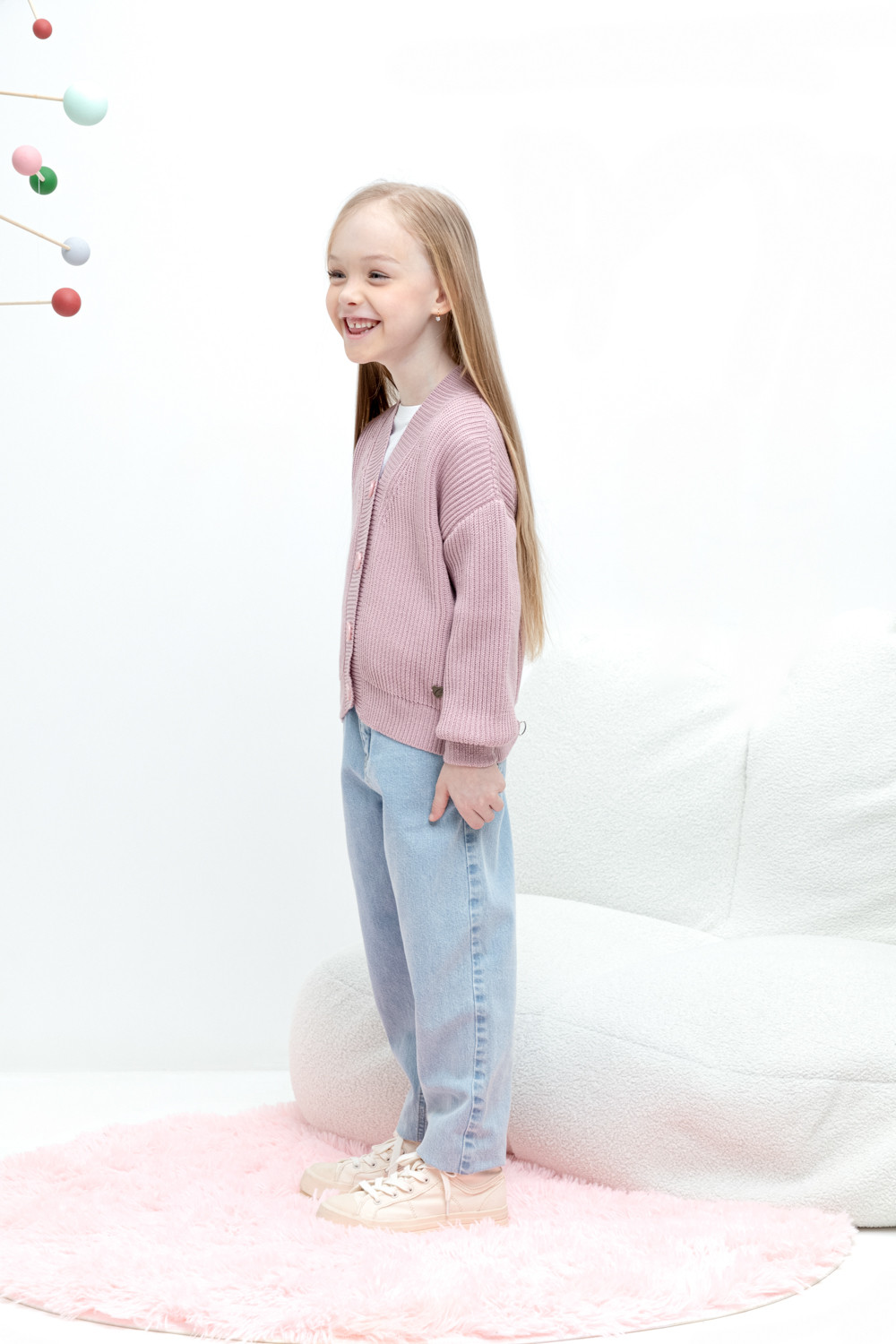 Брюки для девочки, артикул: ТК 46137 ВСТ, цвет: голубой, фото 4