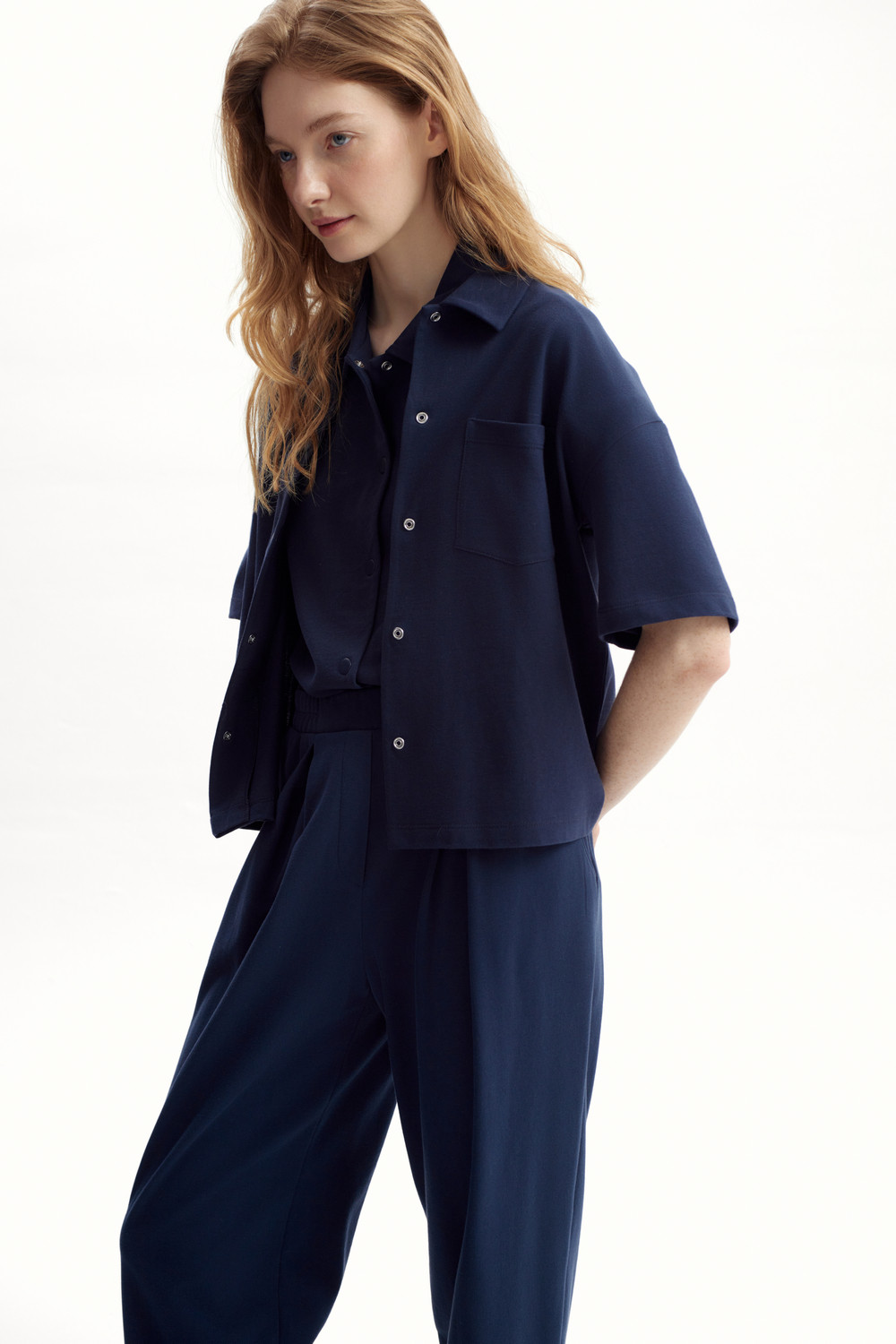 Блузы, рубашки женские для мам, артикул: ЕВТ 3280, цвет: синий, фото 4