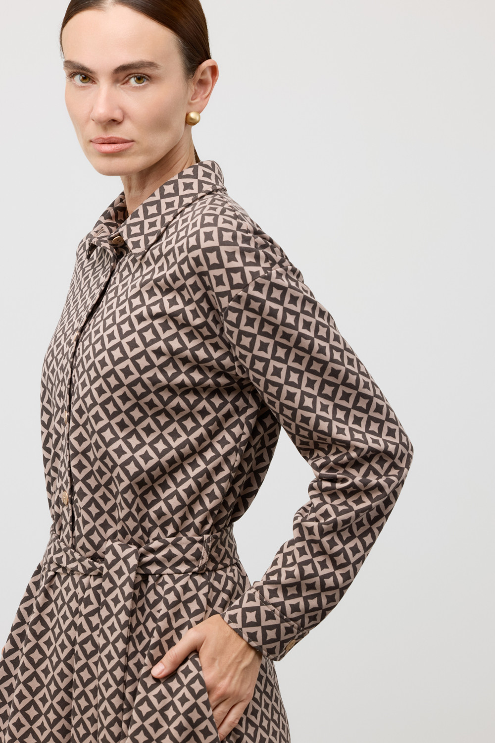 Платья женские для мам, артикул: ЕВТ 5096, цвет: бежевый, фото 4