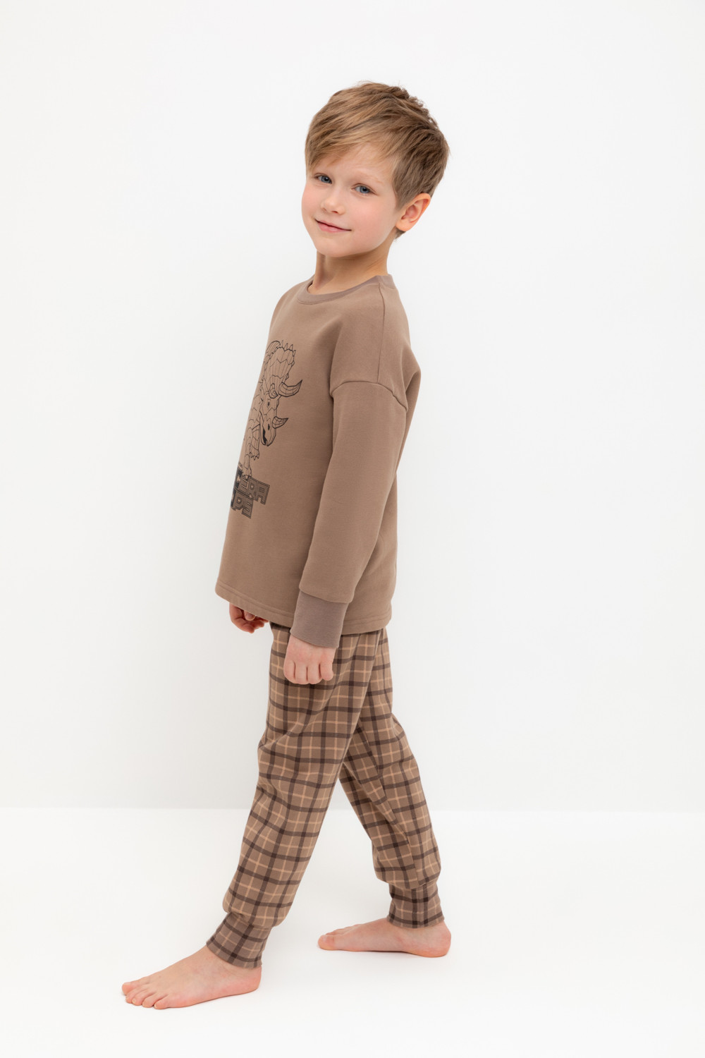 Пижама для мальчика, артикул: К 1567, цвет: коричневый, фото 4