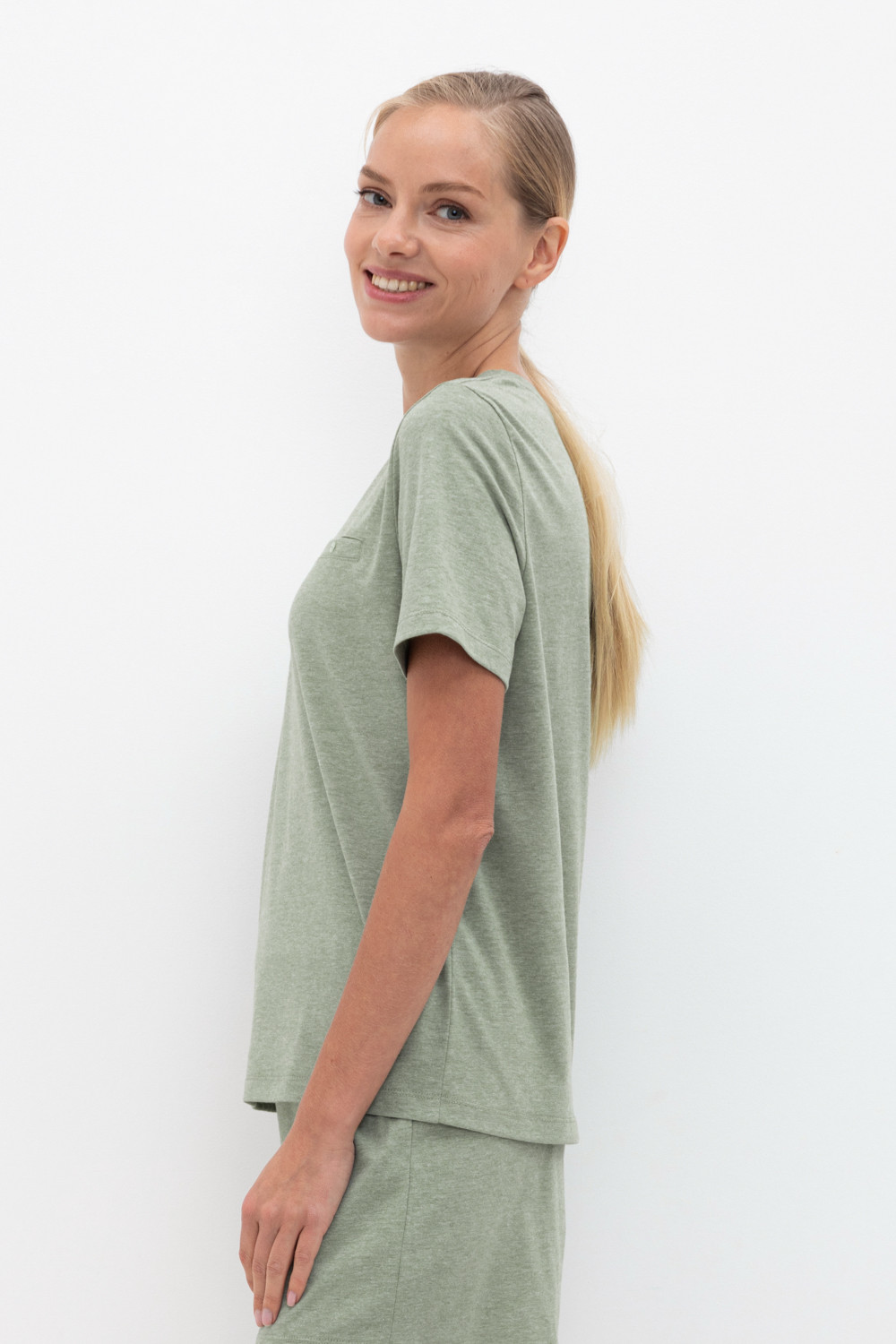 Футболки для дома для мам, артикул: Е 30078, цвет: зеленый, фото 4