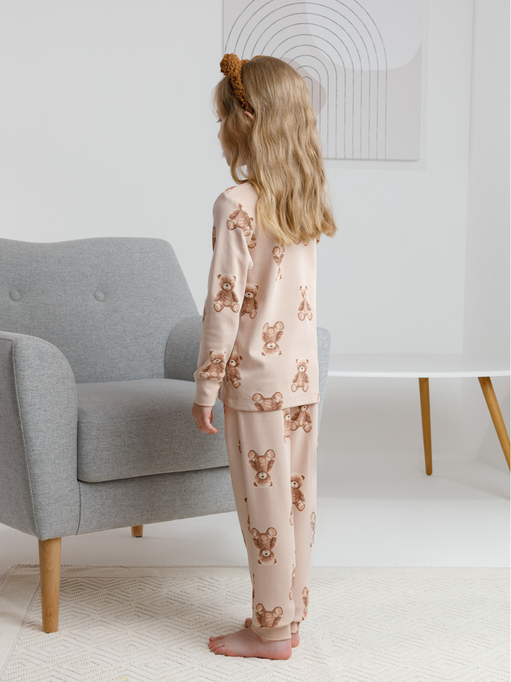 Пижама для девочки, артикул: К 1552, цвет: светло-бежевый, фото 4