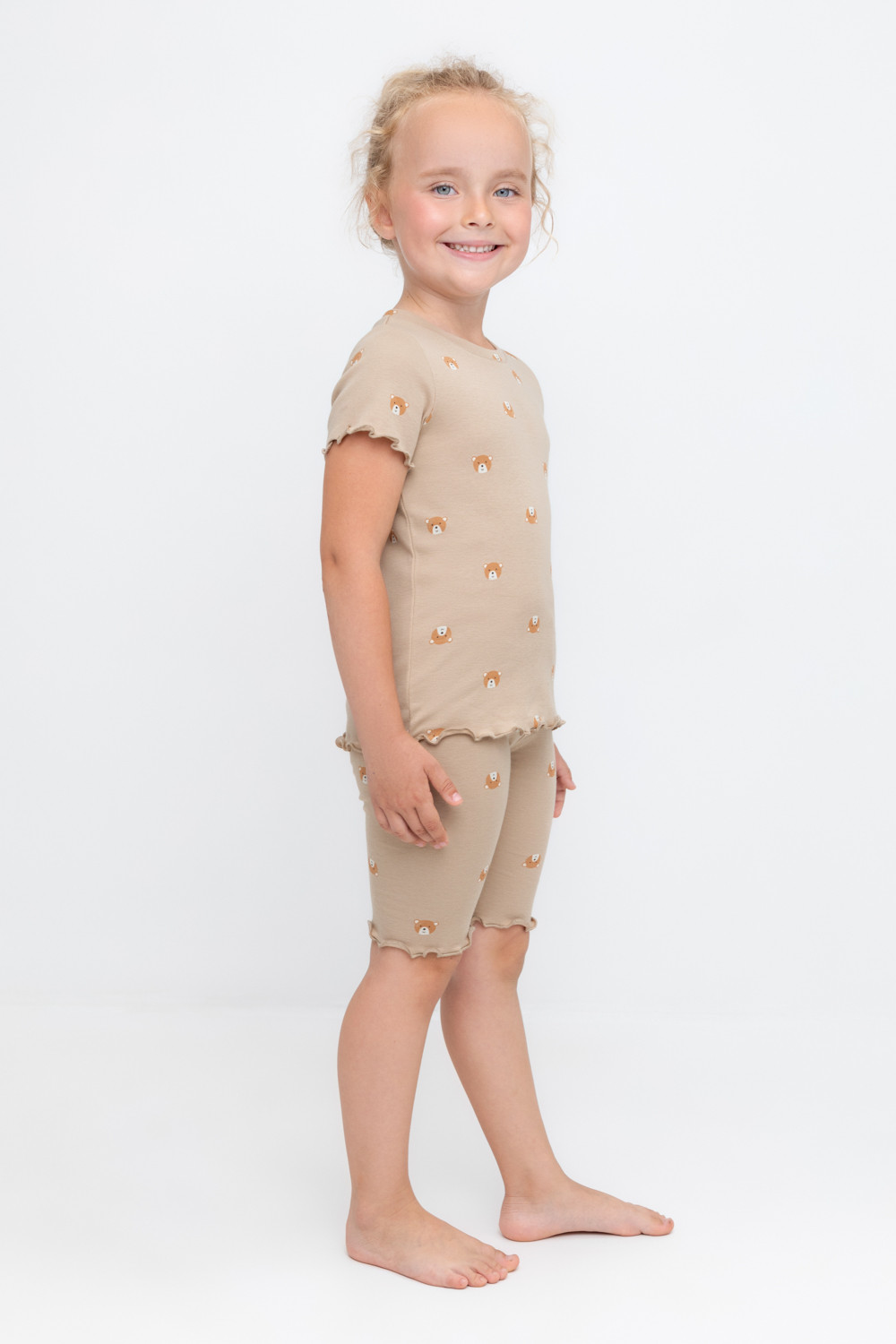 Пижама для девочки, артикул: К 1632, цвет: бежевый, фото 4