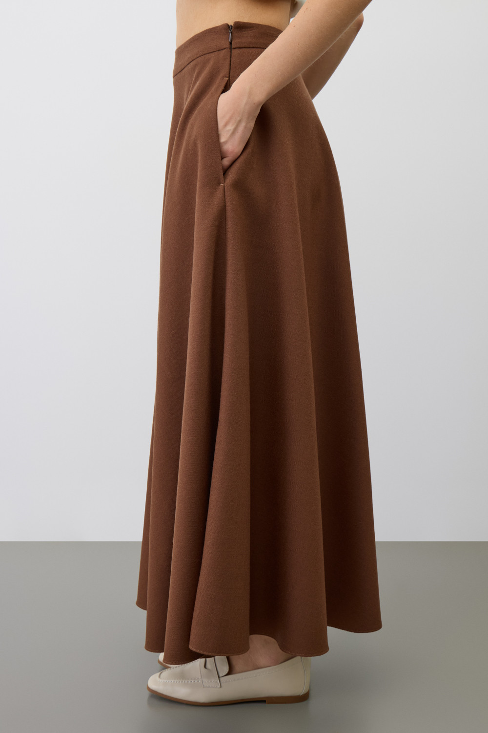 Юбки женские для мам, артикул: ЕТ 70005, цвет: коричневый, фото 4