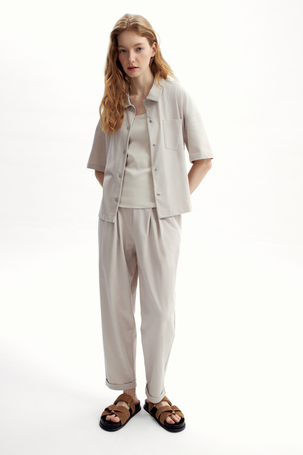 Блузы, рубашки женские для мам, артикул: ЕВТ 3280, цвет: бежевый, фото 4